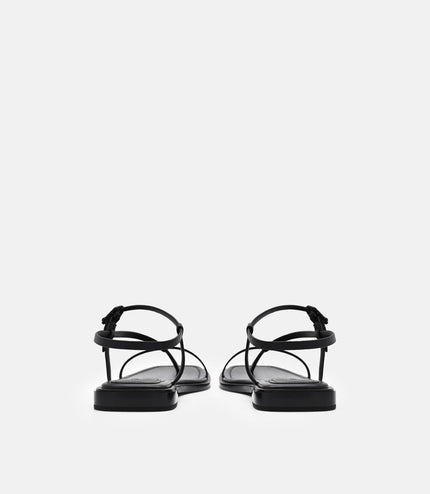 Ashby Leather Strappy Sandals - Black