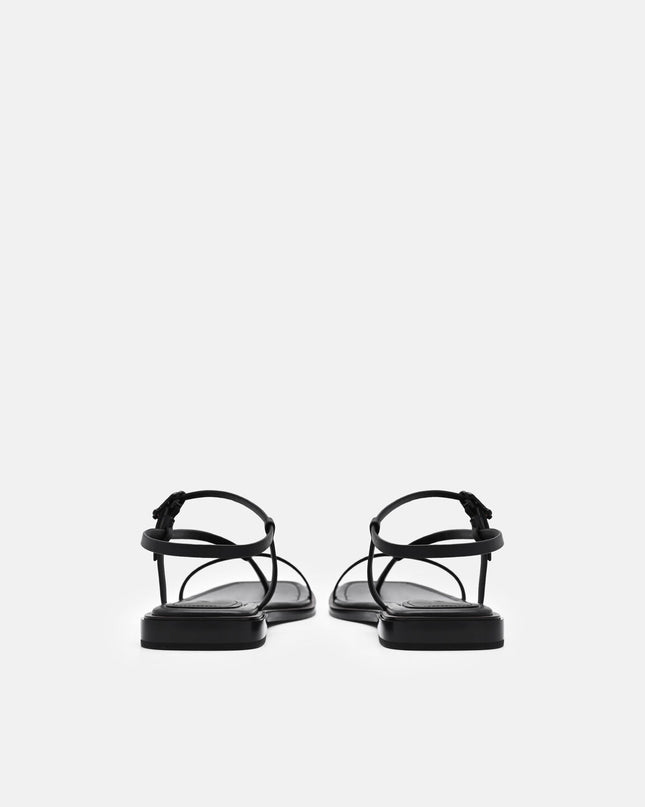 Ashby Leather Strappy Sandals - Black