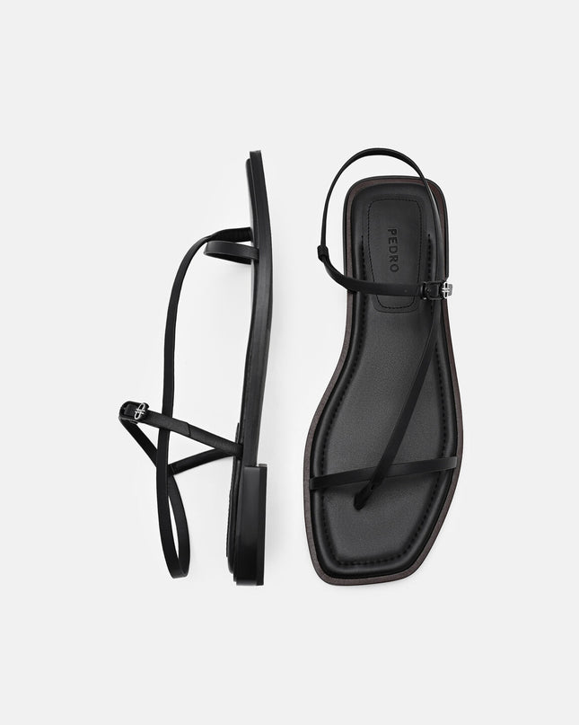 Ashby Leather Strappy Sandals - Black