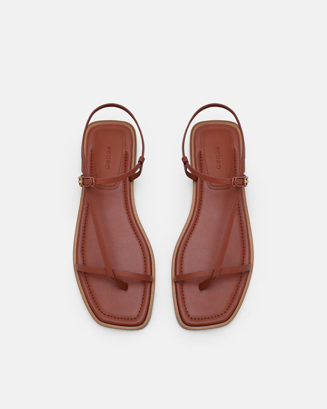 Ashby Leather Strappy Sandals - Brick