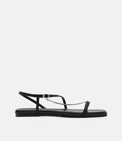 Marland Leather Ankle Strap Sandals - Black