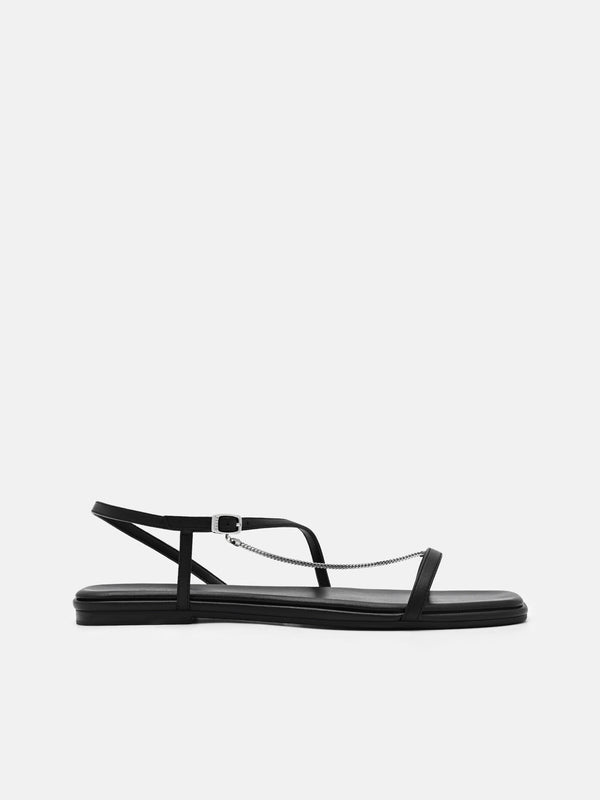 Marland Leather Ankle Strap Sandals - Black