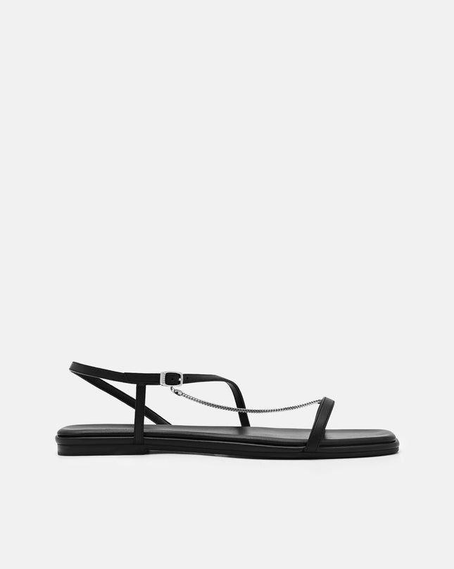 Marland Leather Ankle Strap Sandals - Dark Brown Satin
