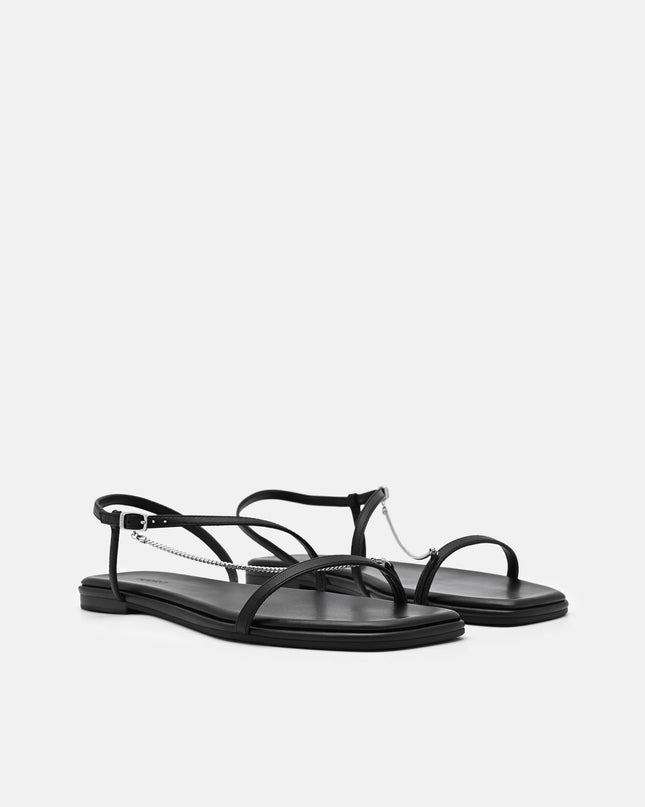 Marland Leather Ankle Strap Sandals - Black