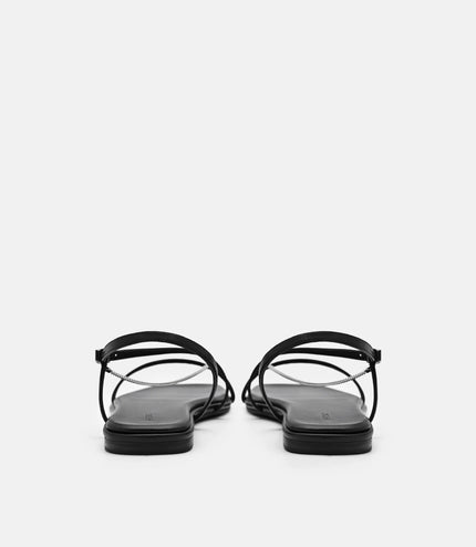 Marland Leather Ankle Strap Sandals - Black