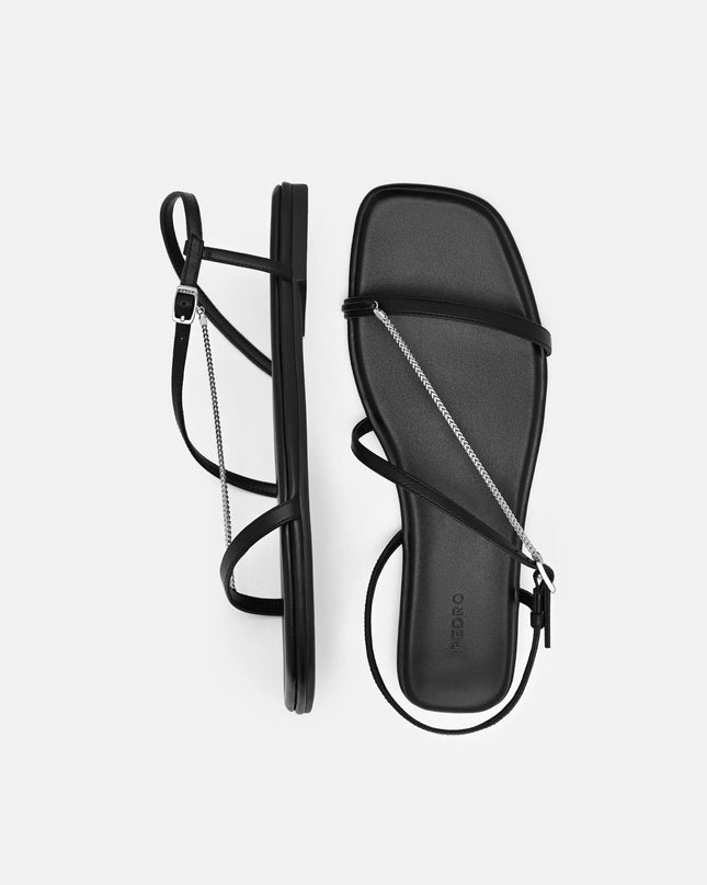 Marland Leather Ankle Strap Sandals - Black