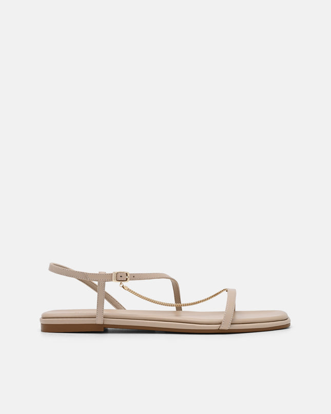 Marland Leather Ankle Strap Sandals - Nude