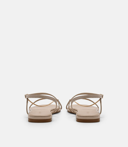 Marland Leather Ankle Strap Sandals - Nude