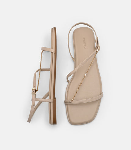 Marland Leather Ankle Strap Sandals - Nude