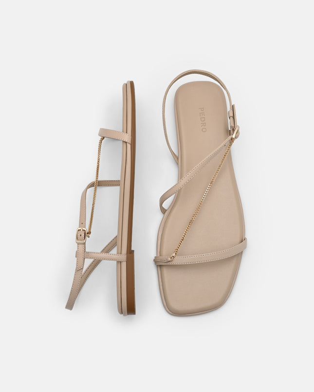 Marland Leather Ankle Strap Sandals - Nude
