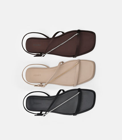 Marland Leather Ankle Strap Sandals - Nude