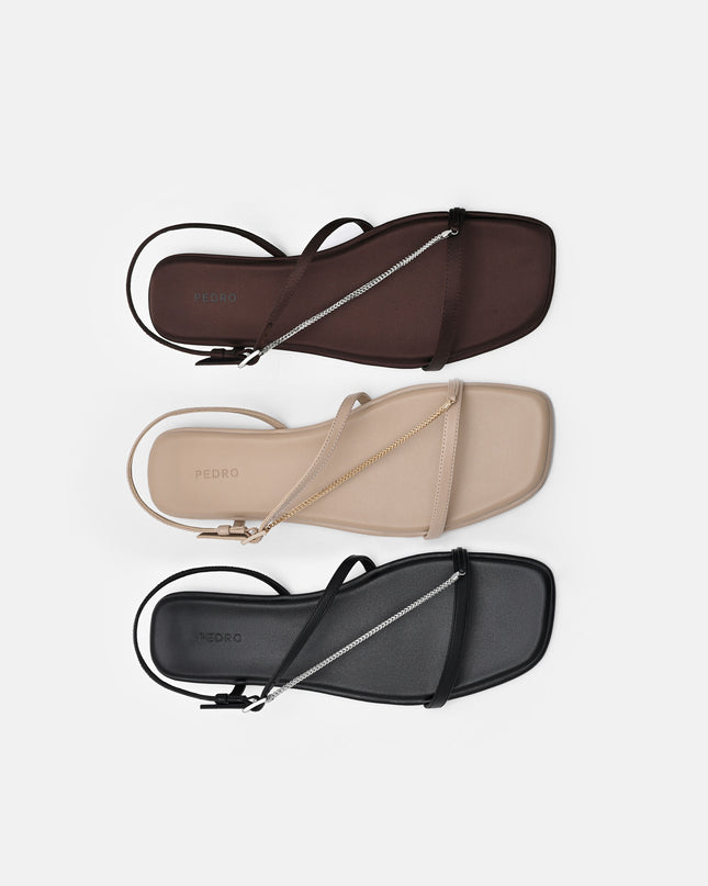 Marland Leather Ankle Strap Sandals - Nude