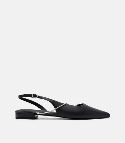 Marland Leather Ballerina Flats - Black