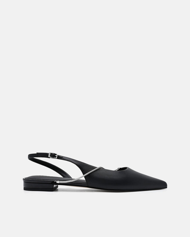 Marland Leather Ballerina Flats - Black