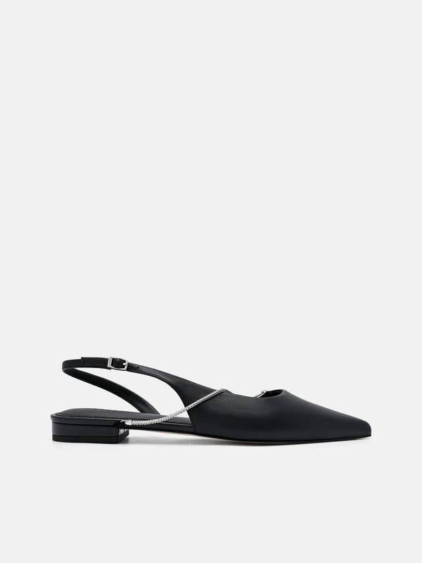 Marland Leather Ballerina Flats - Black
