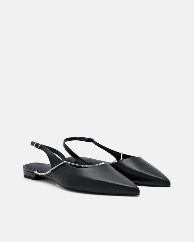 Marland Leather Ballerina Flats - Black