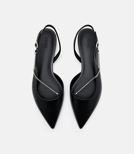 Marland Leather Ballerina Flats - Black
