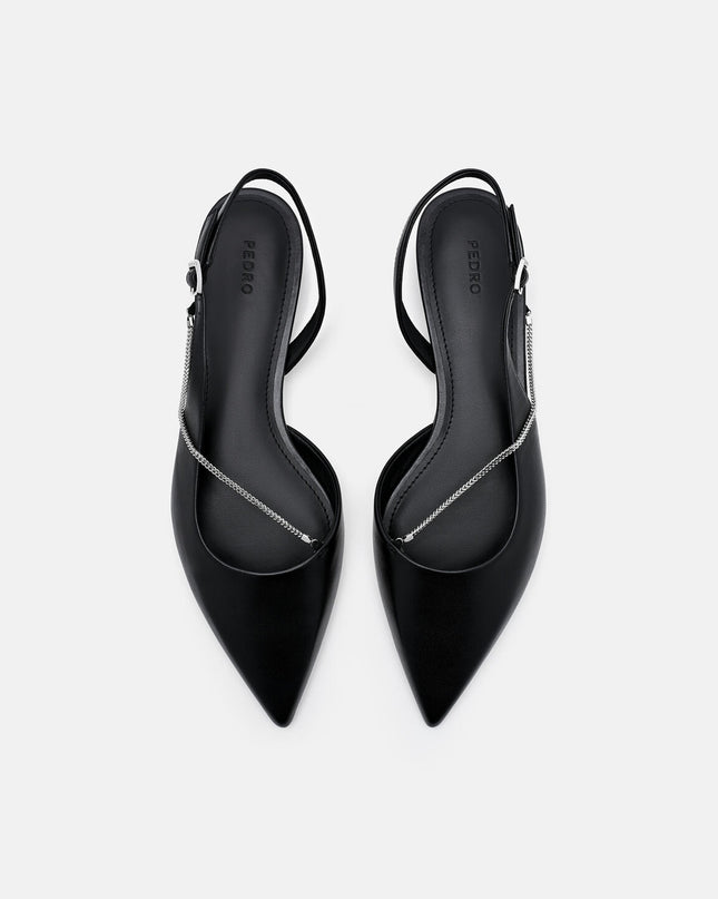 Marland Leather Ballerina Flats - Black