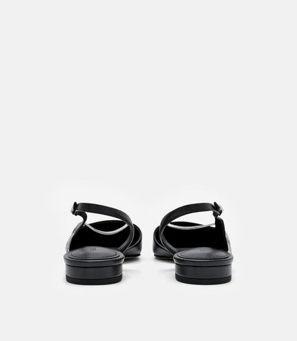 Marland Leather Ballerina Flats - Black