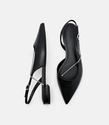 Marland Leather Ballerina Flats - Black