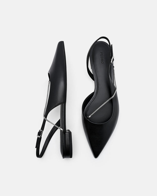 Marland Leather Ballerina Flats - Black