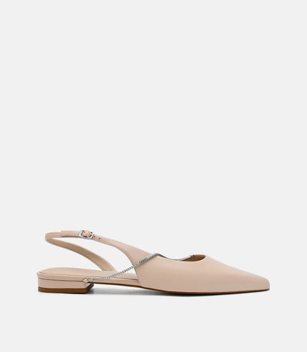 Marland Leather Ballerina Flats - Nude