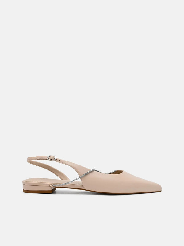 Marland Leather Ballerina Flats - Nude