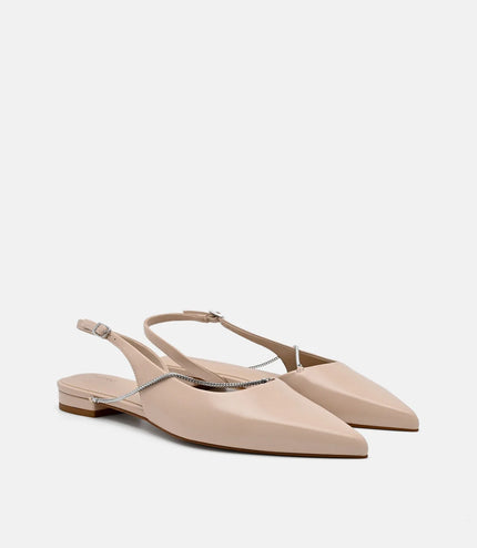 Marland Leather Ballerina Flats - Nude
