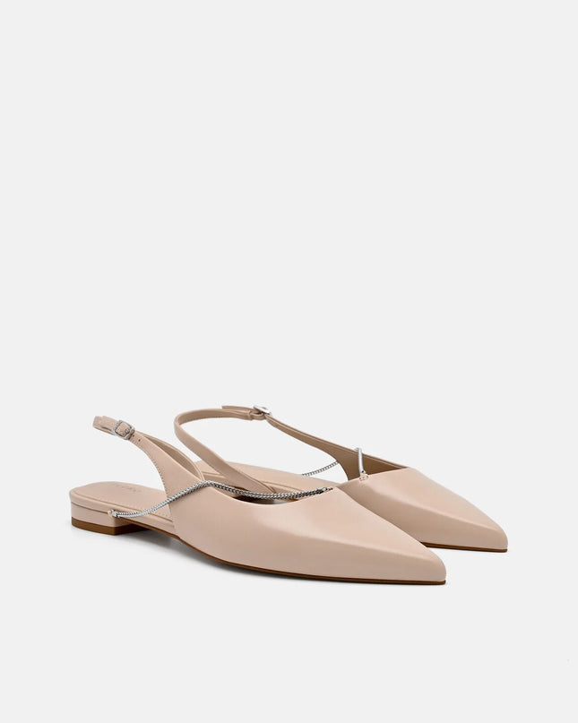 Marland Leather Ballerina Flats - Nude