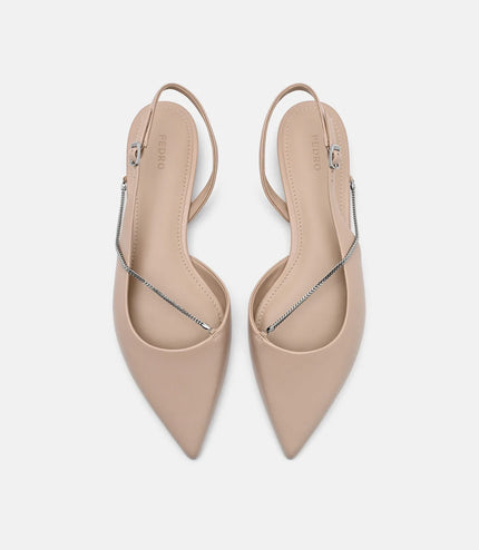 Marland Leather Ballerina Flats - Nude