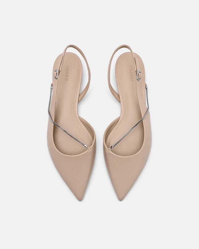 Marland Leather Ballerina Flats - Nude
