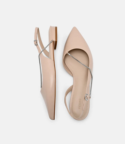 Marland Leather Ballerina Flats - Nude