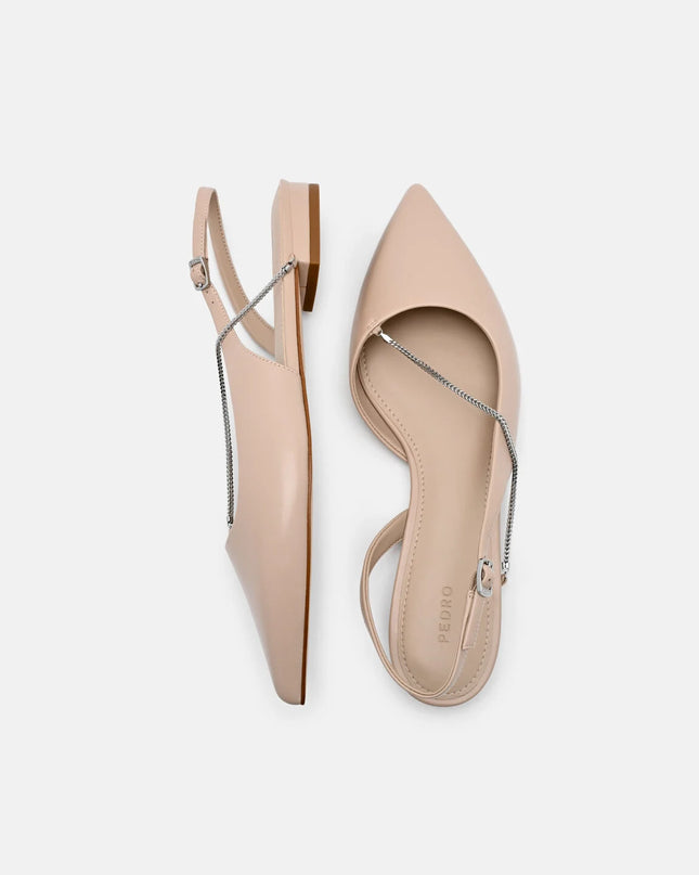 Marland Leather Ballerina Flats - Nude