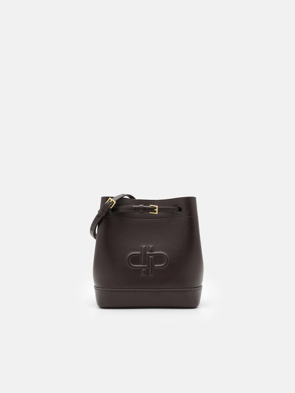 Loli Leather Bucket Bag - Dark Brown