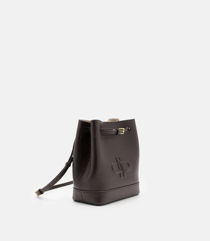 Loli Leather Bucket Bag - Dark Brown