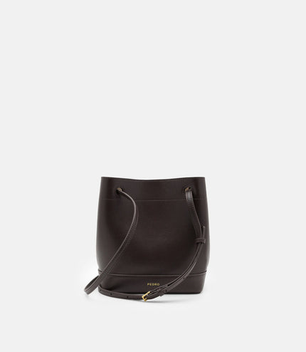 Loli Leather Bucket Bag - Dark Brown