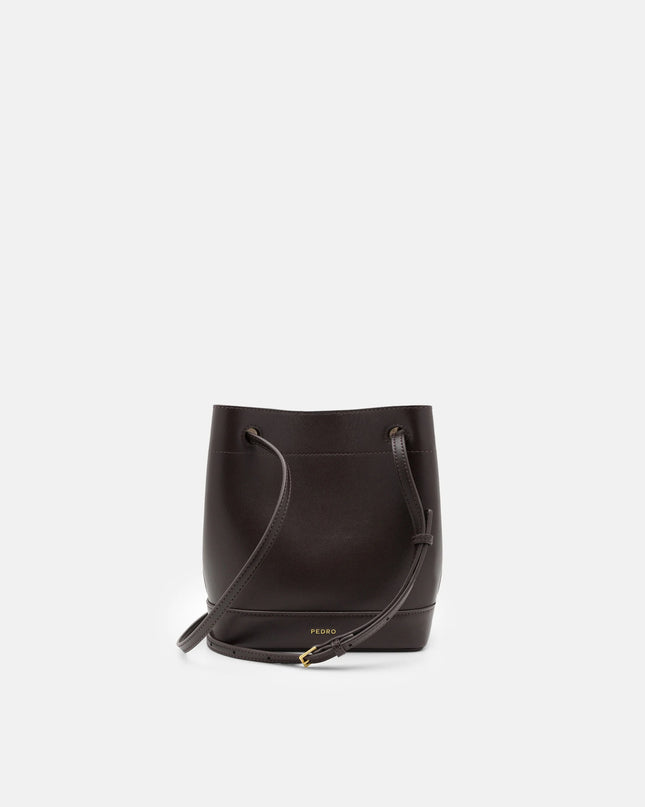 Loli Leather Bucket Bag - Dark Brown
