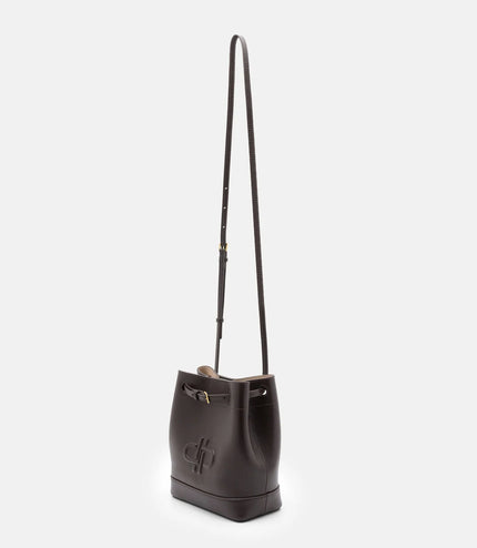 Loli Leather Bucket Bag - Dark Brown