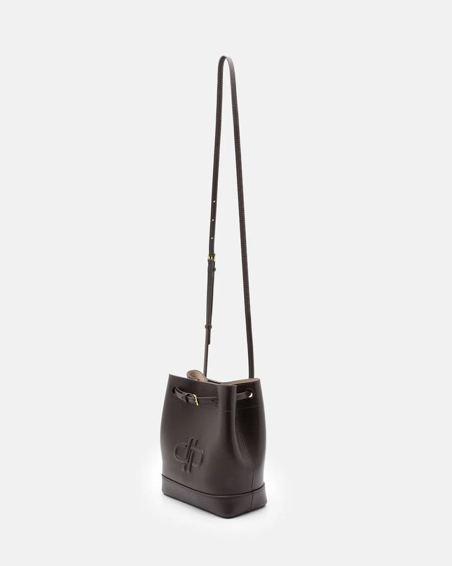 Loli Leather Bucket Bag - Dark Brown
