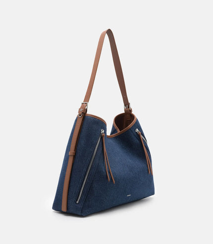 Kristen Denim Hobo Bag - Blue Denim
