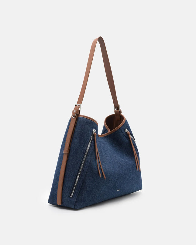 Kristen Denim Hobo Bag - Blue Denim