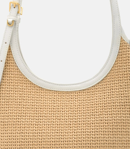 Saskia Raffia Hobo Bag - Natural Raffia