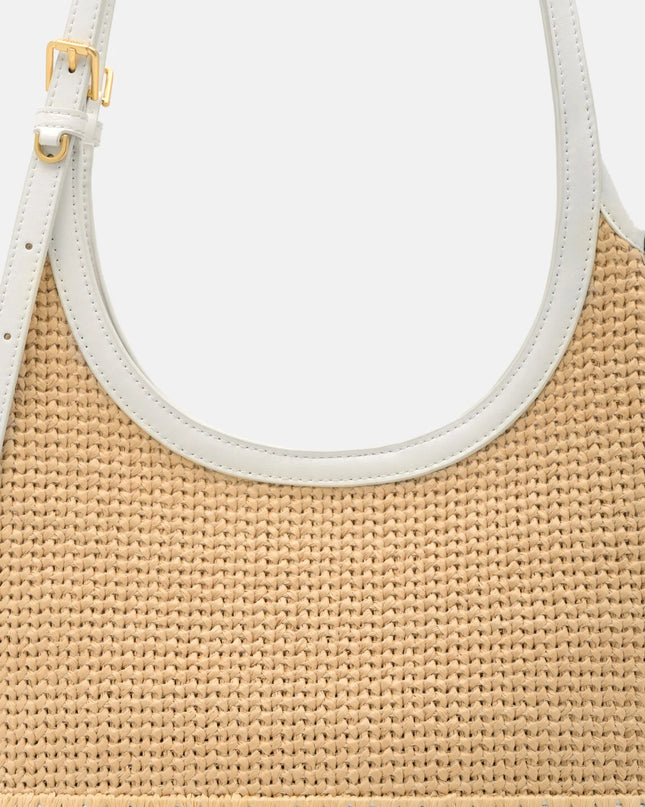Saskia Raffia Hobo Bag - Natural Raffia