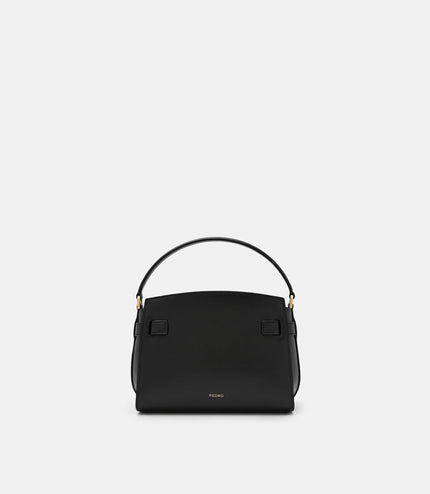 Belted Leather Handbag - Black