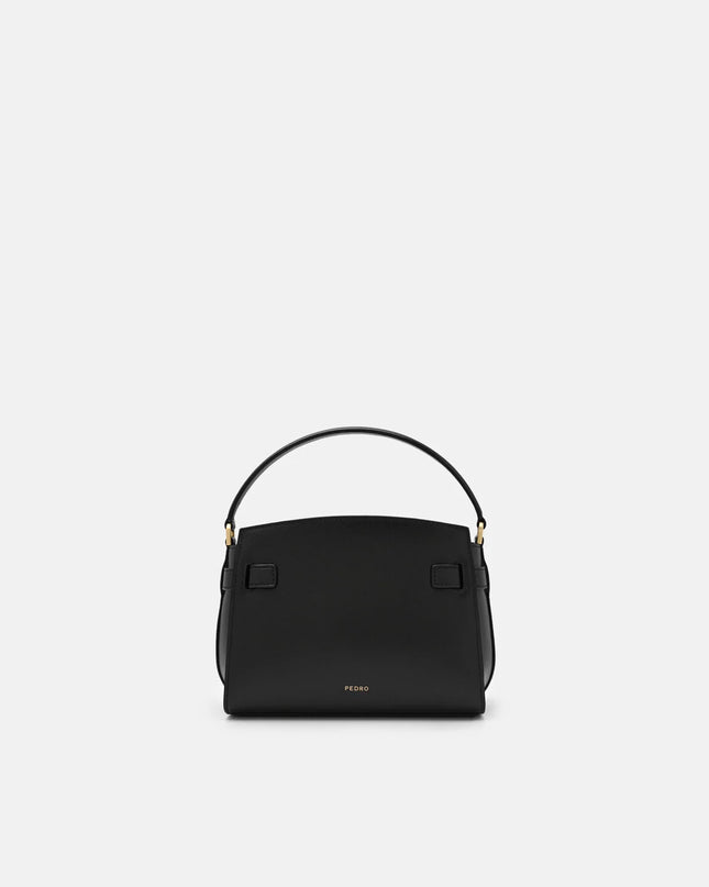 Belted Leather Handbag - Black