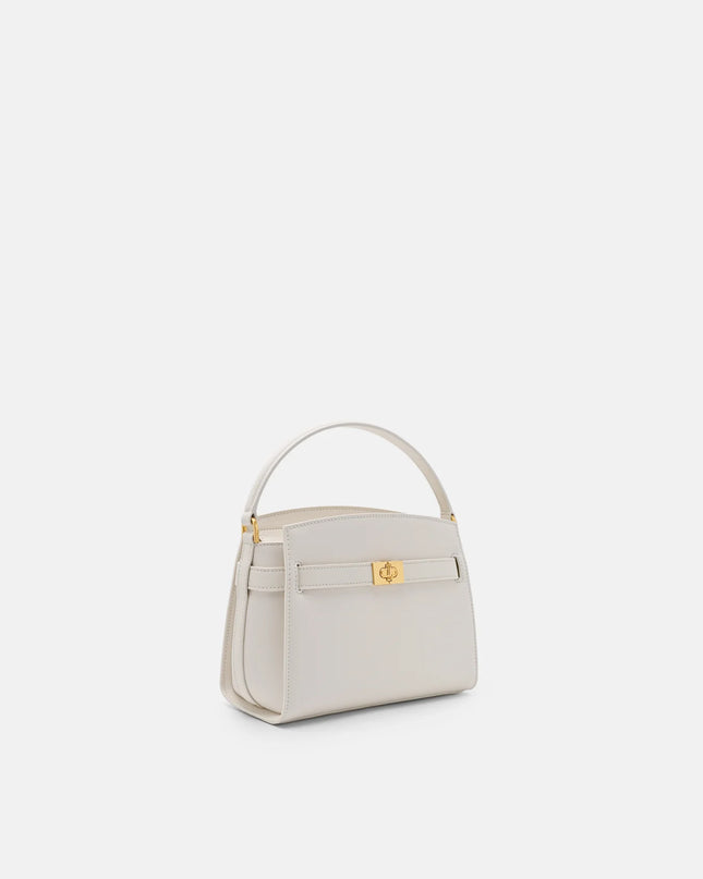 Belted Leather Handbag - Chalk