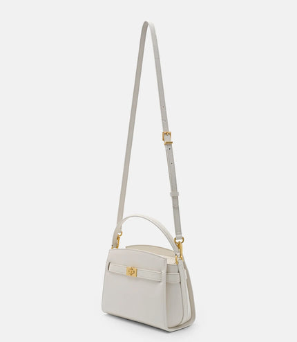 Belted Leather Handbag - Chalk