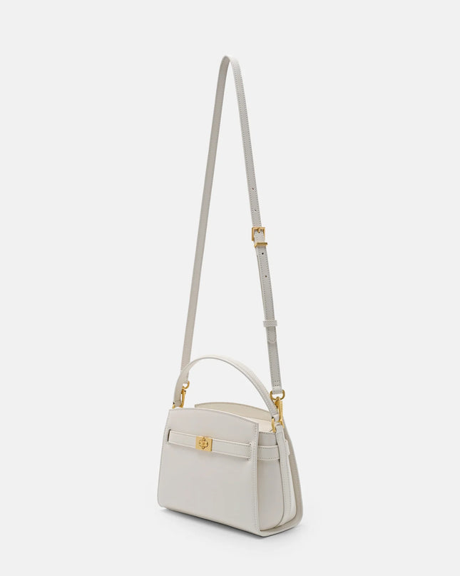 Belted Leather Handbag - Chalk