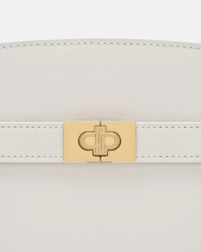 Belted Leather Handbag - Chalk
