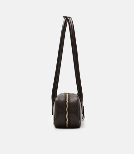 Caddie Leather Bowling Bag - Dark Brown